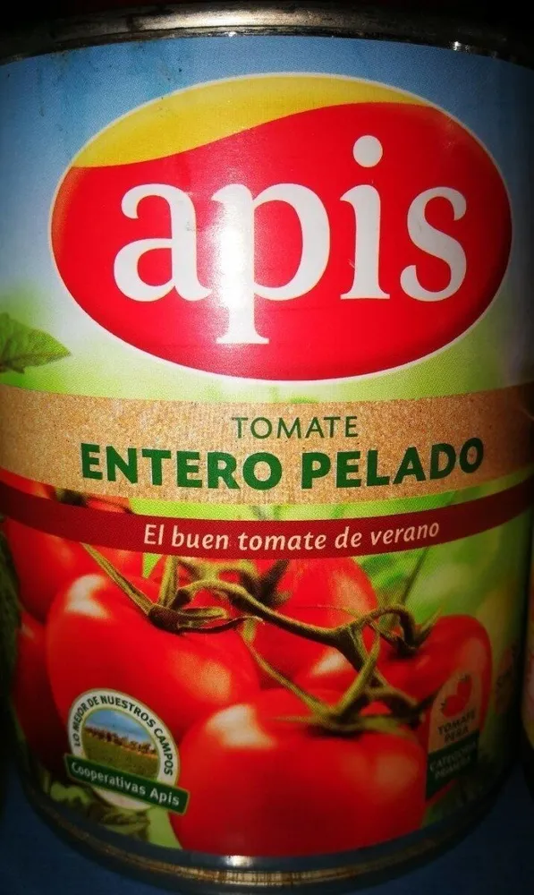 Tomate al natural entero pelado