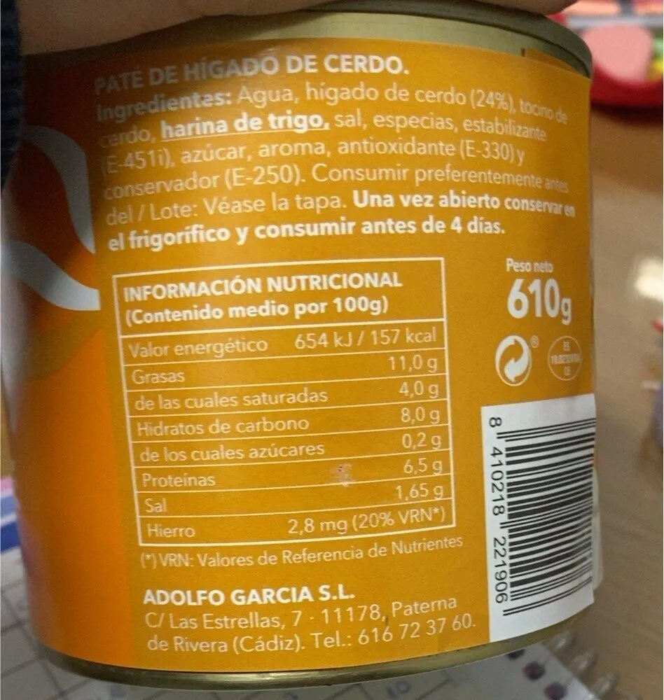 Paté de hígado de cerdo