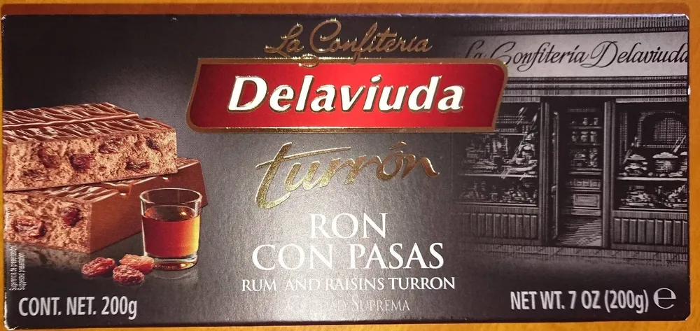 Turrón ron con pasas