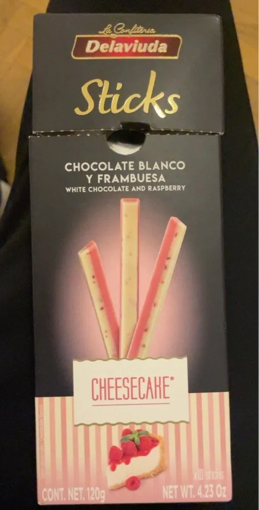 Sticks de chocolate blanco y frambuesa