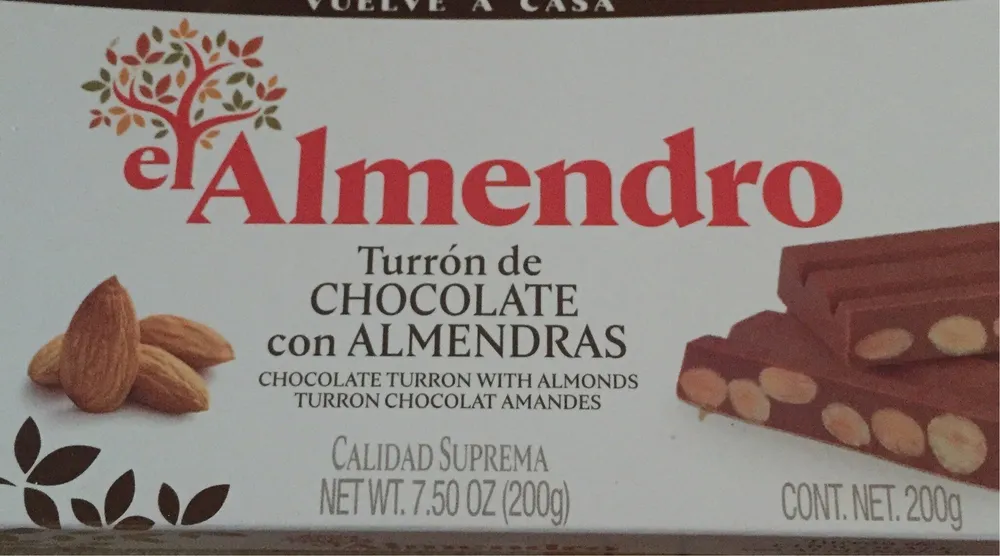 Turron chocolat amandes