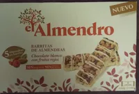 Barritas de almendras con chocolate blanco y frutos rojos