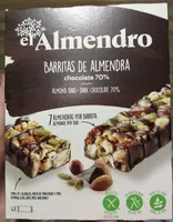 Barritas de almendra chocolate 70%