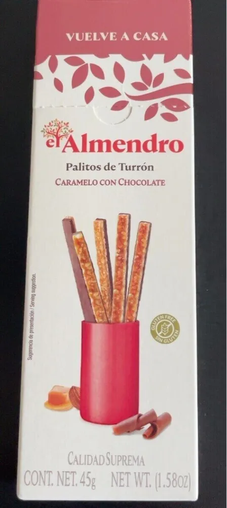 Palitos De Turon caramelo con chocolate