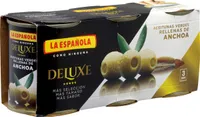 Deluxe aceitunas verdes rellenas de anchoa latas