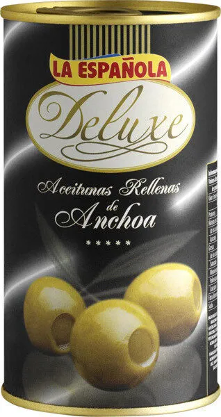 Deluxe aceitunas rellenas de anchoa lata 150 g