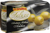 Deluxe aceitunas rellenas de anchoa latas