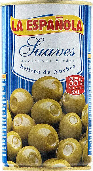Aceitunas suaves rellenas de anchoa