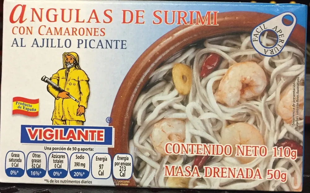Angulas de Surimi con Camarones