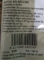 Caramelo duro balsámico sin azúcar