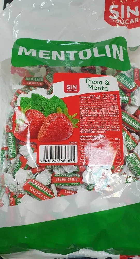 Caramelos fresa & menta