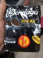 Break galletas de cacao rellenas con crema sabor nata