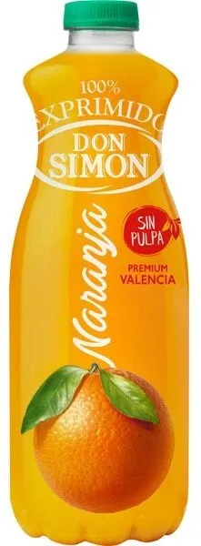 Zumo de naranja sin pulpa