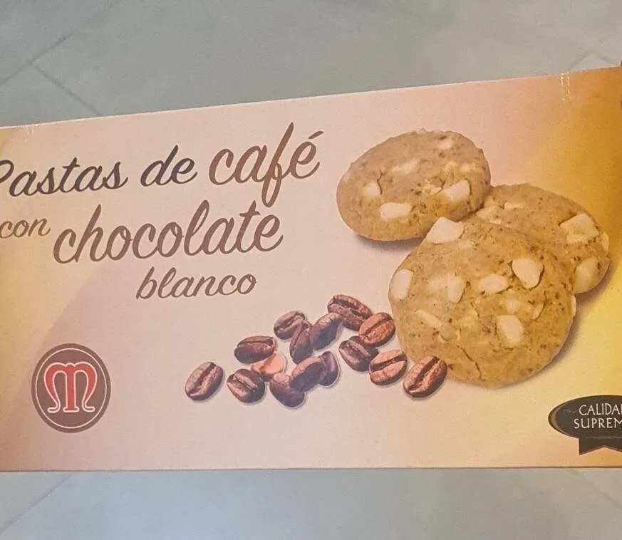Pasta de café con chocolate blanco