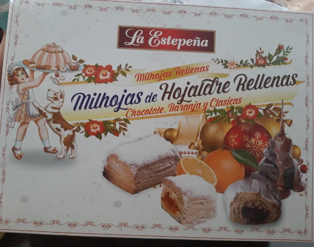 Milhojas de hojaldre rellenas