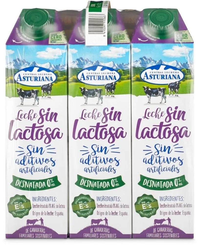 Leche desnatada sin lactosa