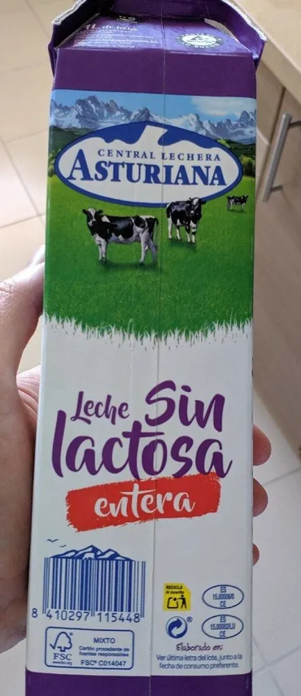 Asturiana leche sin lactosa entera