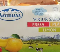 Yogur sabores fresa, plátano , limón