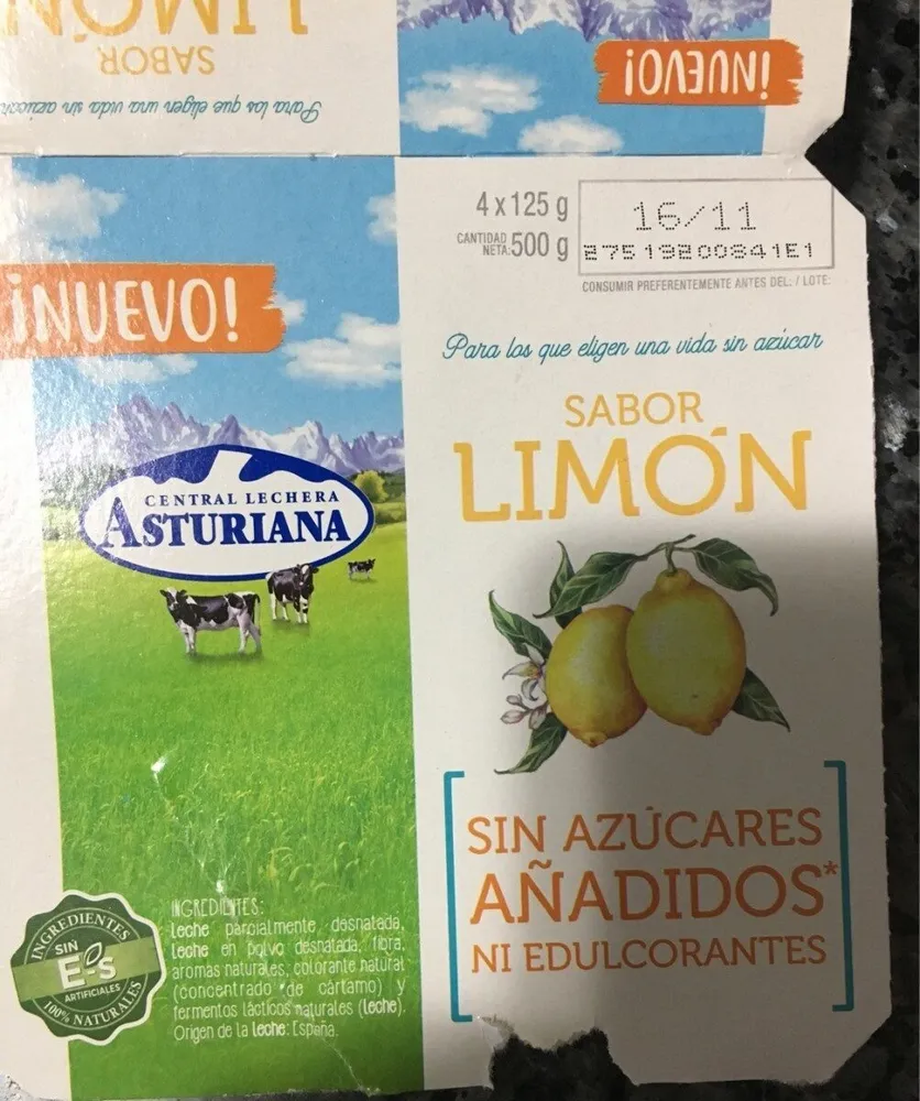 Yogur sabor limón