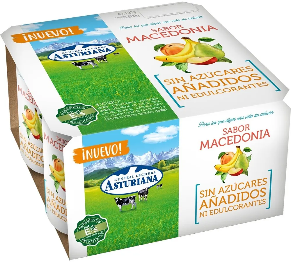 Yogur sabor macedonia sin azúcares añadidos
