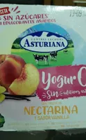 Yogur nectarina y sabor vainilla la asturiana