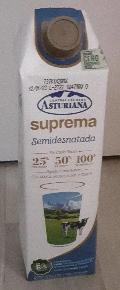 Leche asturina suprema semidesnatada
