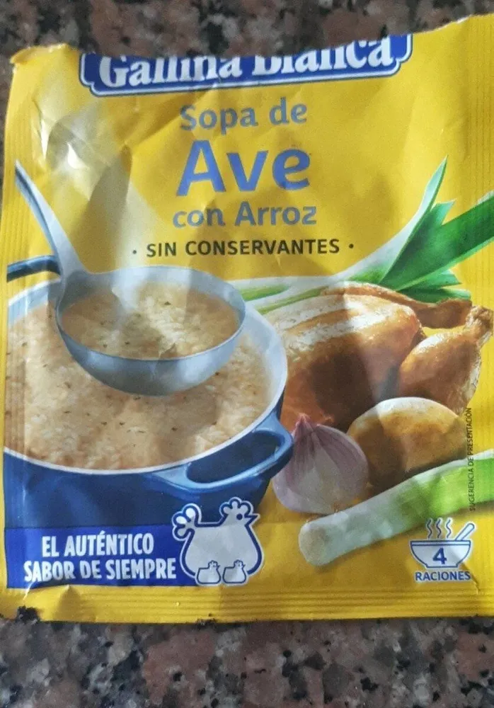 Sopa de ave con arroz