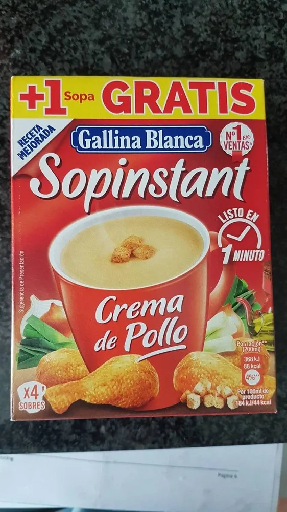 Sopinstant crema de pollo con picatostes 3 sobres estuche 63 g
