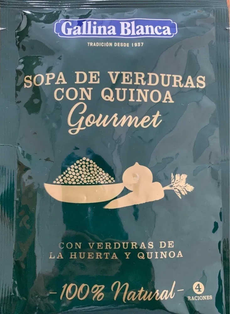 Sopa de verduras con quinoa gourmet