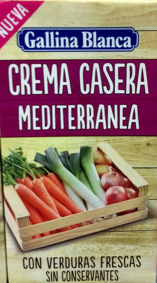 Crema mediterránea casera con verduras frescas envase 500 ml