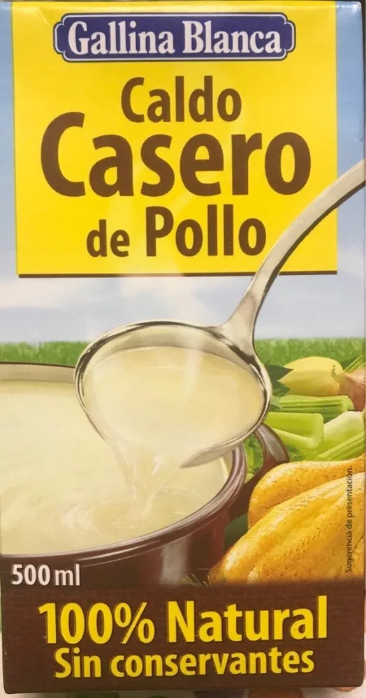 Caldo de pollo casero 100% natural envase 500 ml