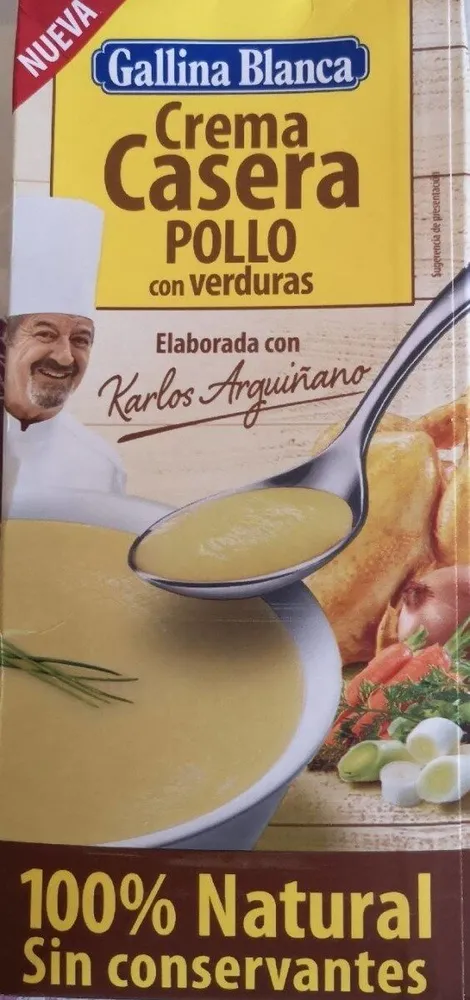 Crema casera pollo con verduras