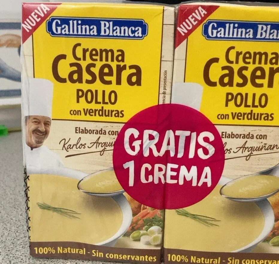Crema casera pollo con verduras