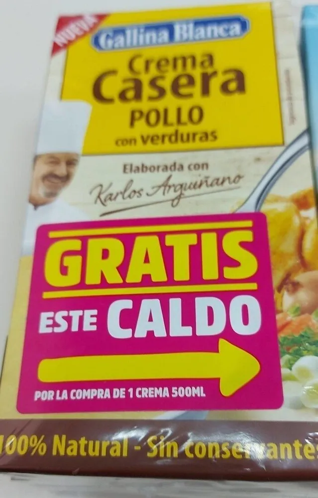 Crema casera de pollo con verduras