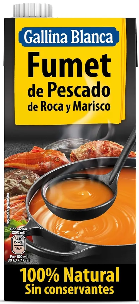 Fumet de pescado de roca y marisco
