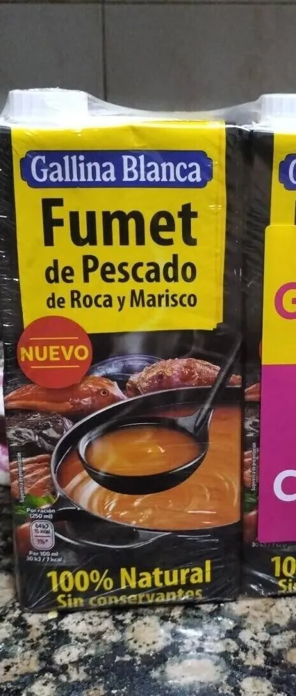 Fumet de pescado de roca y marisco