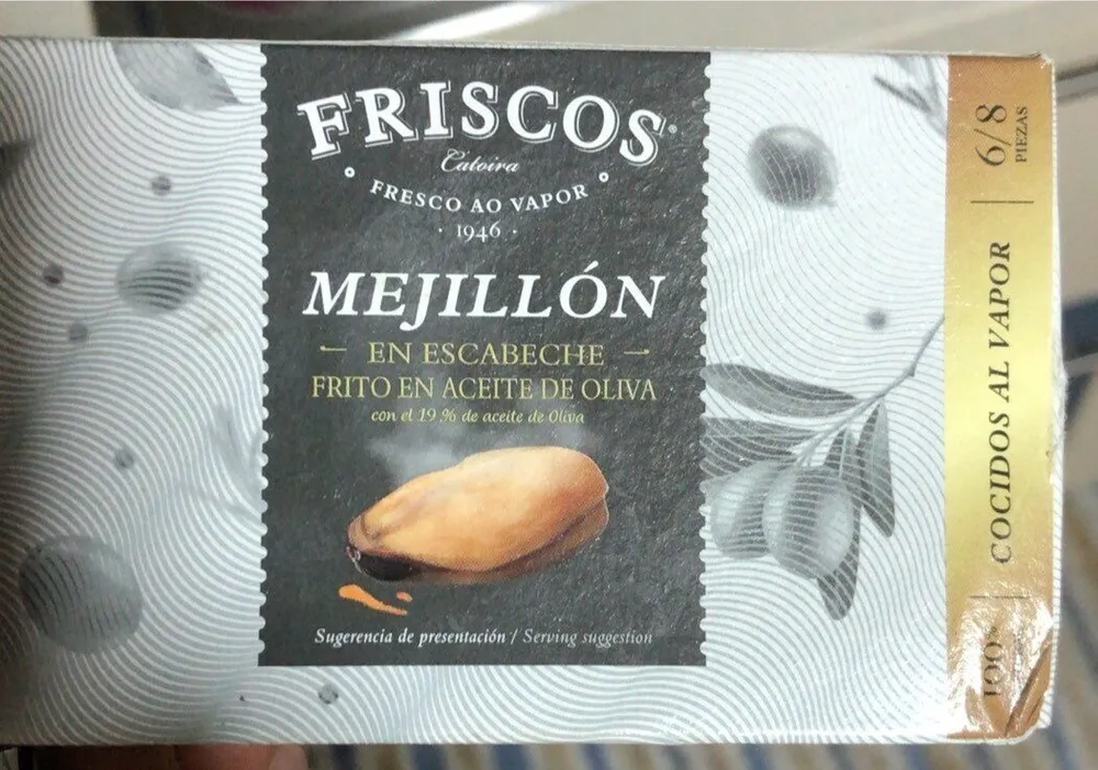 Mejillón en escabeche frito en aceite de oliva