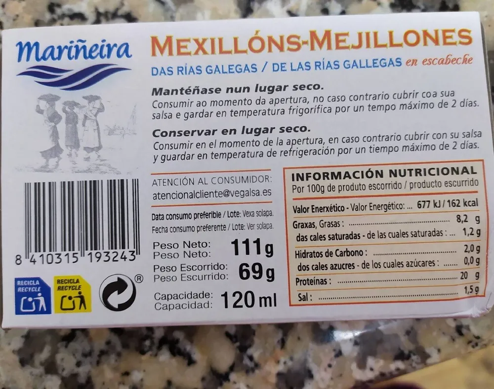 Mejillones en escabeche