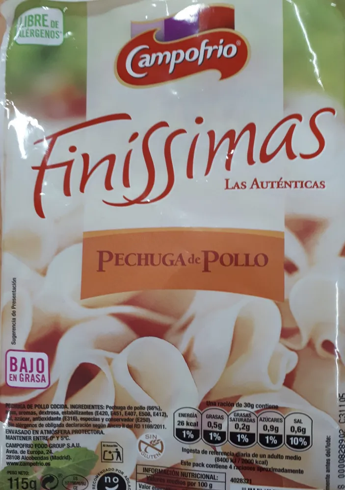 Finissimas, pechuga de pollo