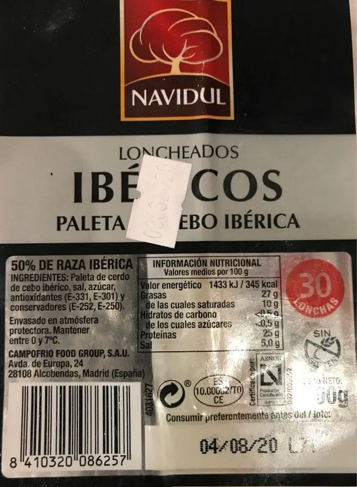 Paleta de cerdo ibérica