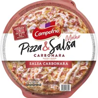 Pizza y salsa carbonara