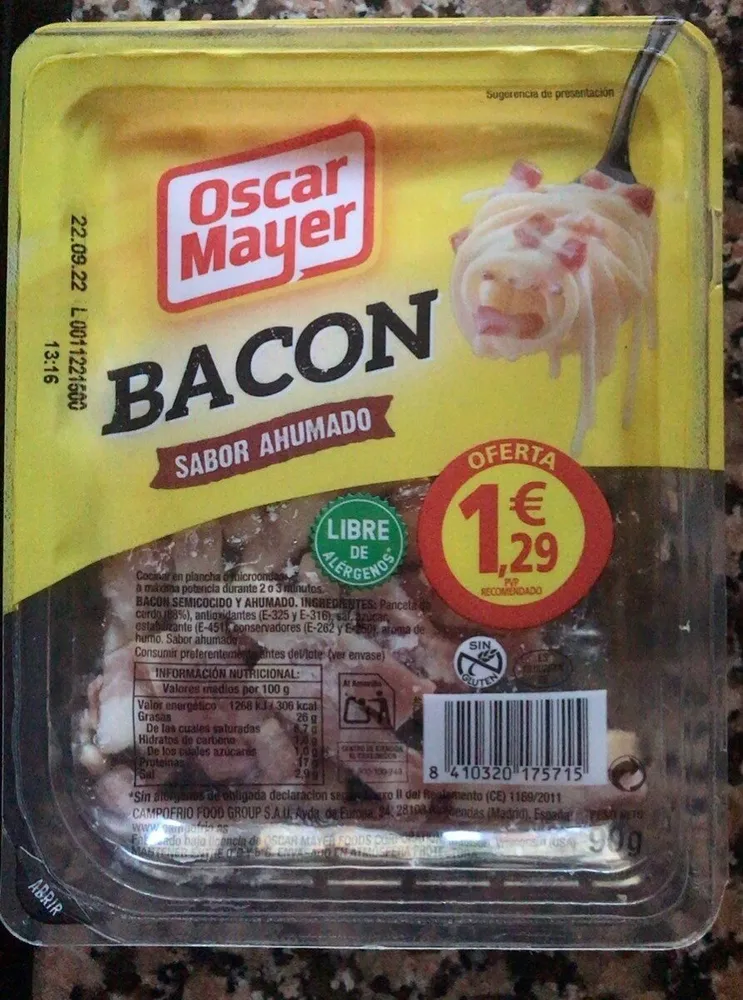 Bacon ahumado suave taquitos sin gluten