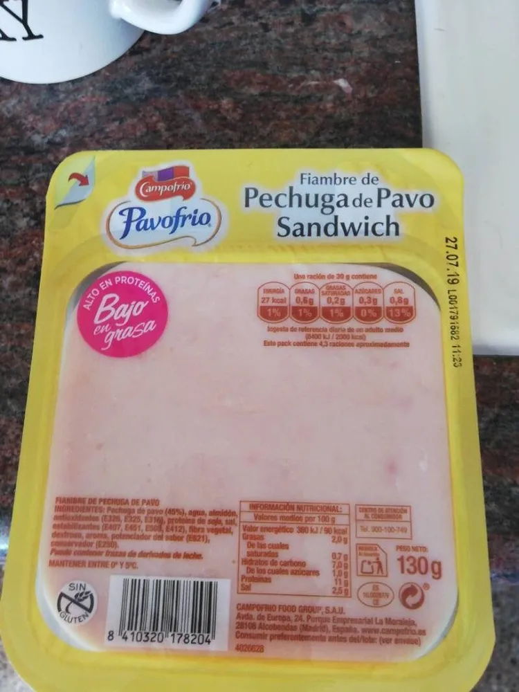 Pavo Frio Fiambre de pechuga de pavo