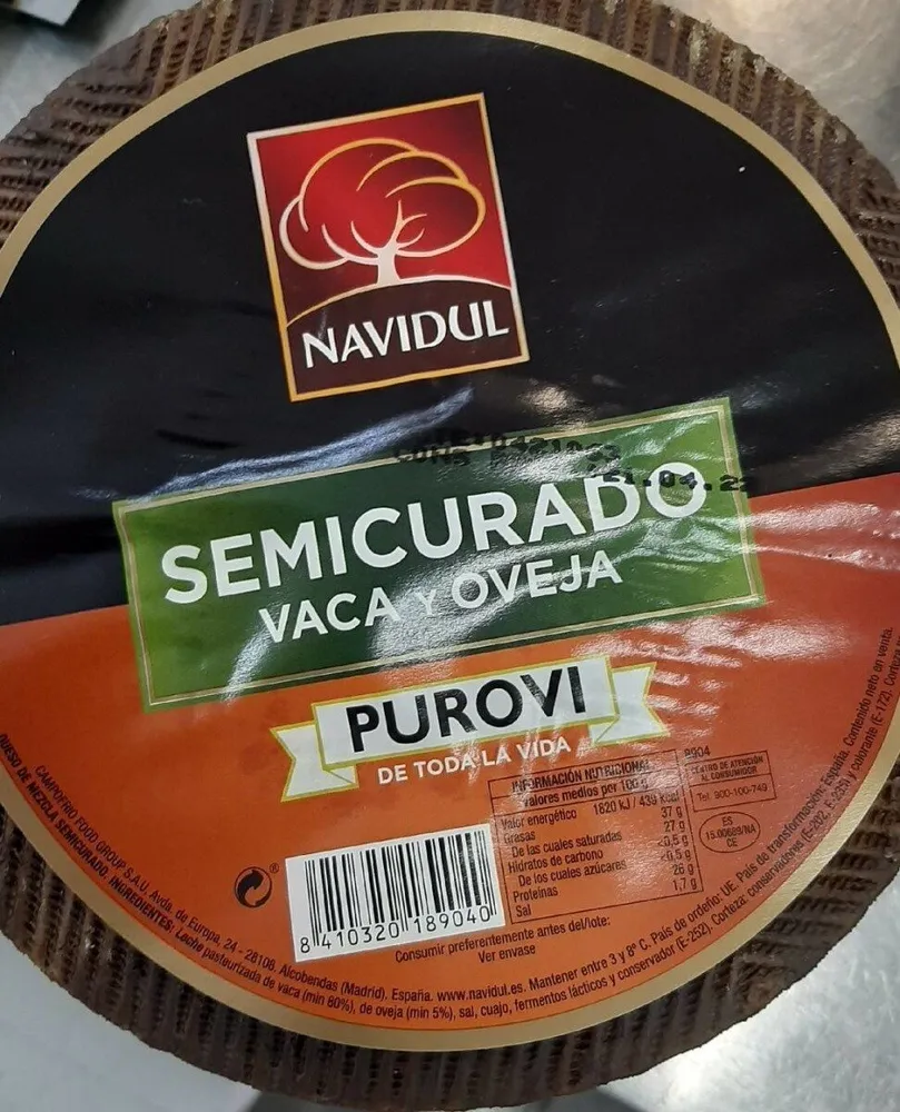 Queso semicurado vaca y oveja