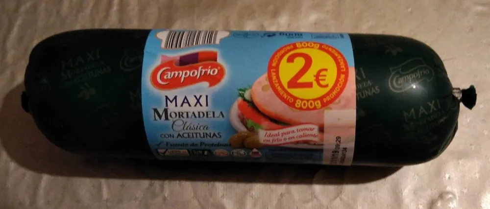 Maxi mortadela clásica con aceitunas