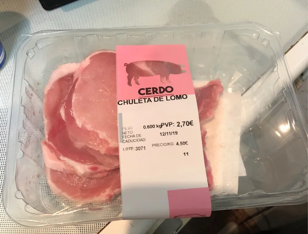 Cerdo Chuleta de lomo