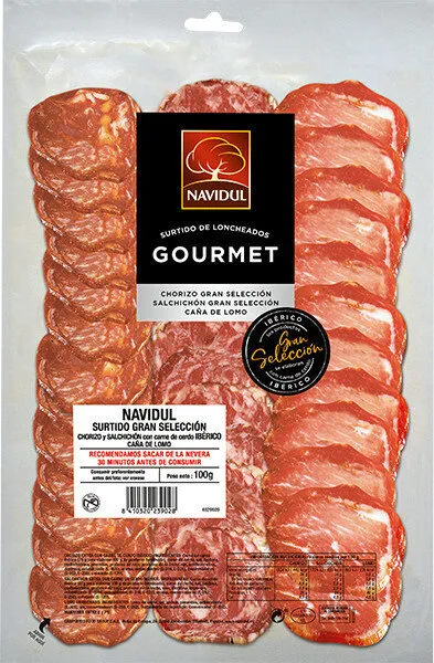 Surtido gourmet gran selección chorizo, salchichón y lomo