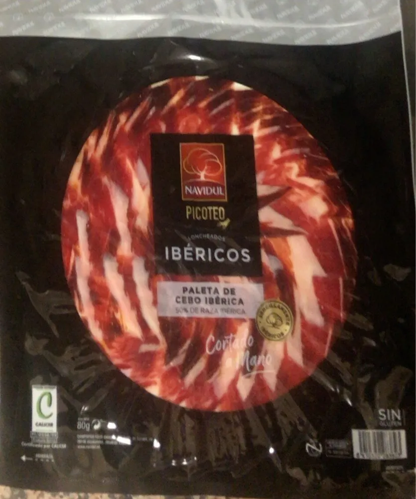 Paleta de cebo ibérica raza ibérica lonchas cortado