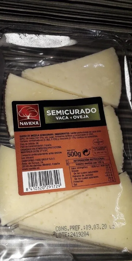 Queso semicurado vaca y obeja