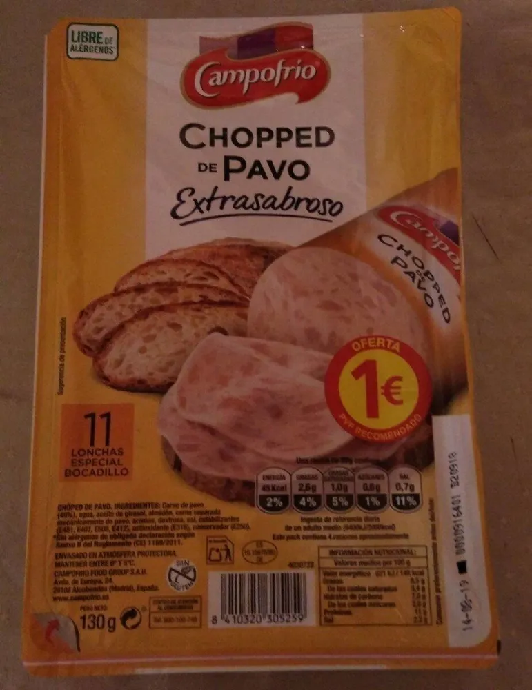 Chopped de pavo extrasabroso 130 g